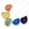 Brass Wire Wrapped Chakra Natural Gemstone Chips Hanging Ornaments AJEW-B028-01G-01-2