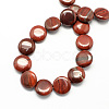 Flat Round Natural Red Jasper Beads Strands X-G-S110-06-2