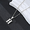 201 Stainless Steel Crystal Rhinestone Initial Pendant Necklaces FS-WG28760-14-1