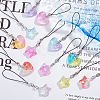 Gradient Color Translucent Resin Heart & Star Mobile Strap HJEW-PH01806-3