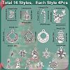 64Pcs 16 Style Tibetan Style Alloy Pendants FIND-SC0004-76-2