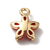 Brass Cubic Zirconia Flower Charms KK-O141-01G-07-2