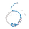 2Pcs ABS Plastic Imitation Pearl Beads Braided Bead Bracelets for Women BJEW-JB13062-3