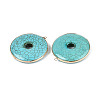 Dyed ynthetic Turquoise Donut Big Pendants TURQ-T004-21-2