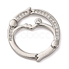Flat Round Brass Micro Pave Cubic Zirconia Twister Clasps KK-P308-51P-1