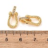 Brass Micro Pave Clear Cubic Zirconia Fold Over Clasps KK-D259-11G-3