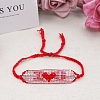 Glass Seed Braided Bead Bracelet BJEW-P269-19-3