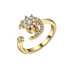 Adjustable Opening Brass  Cubic Zirconia Rotating Ring PW-WG87975-02-1