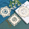 1 Set DIY Unfinished Bohemian Meditation Energy Symbol Wood Pendant Decoration Kits DIY-CA0005-60-4