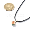 Alloy Enamel Dice Pendant Necklace with Polyester Cords NJEW-JN04515-4