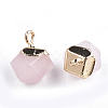 Electroplate Natural Rose Quartz Charms X-G-S344-08H-2