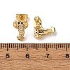 Brass Micro Pave Clear Cubic Zirconia Earrings LS-EJEW-D328-03G-04-5