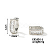Exquisite Unisex U-shaped Brass Cubic Zirconia Hoop Earrings Fashionable Light Luxury RN4802-1-1