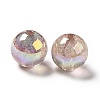 UV Plating Transparent Rainbow Iridescent Acrylic Beads OACR-D010-01B-2