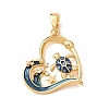 Brass Micro Pave Clear Cubic Zirconia Pendants CU-CBA8A7D-02G-G-1