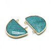 Natural White Jade Semi Circle Pendants G-Q972-18-2