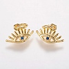 Brass Micro Pave Cubic Zirconia Charms X-KK-I613-11G-1