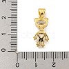 Bear Rack Plating Brass Micro Pave Cubic Zirconia Pendants KK-G513-18G-3