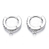 Brass Micro Pave Cubic Zirconia Huggie Hoop Earring Findings KK-T063-012P-NF-1