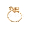 Bowknot Brass Micro Pave Cubic Zirconia Cuff Ring Setting KK-A244-01C-G-3