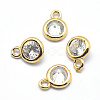 Brass Cubic Zirconia Charms KK-J269-C02-G-NR-1