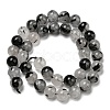 Grade A Natural Tourmalinated Quartz/Black Rutilated Quartz Beads Strands G-R494-A06-04-2