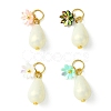 Acrylic Flower & ABS Plastic Imitation Pearl Pendant PALLOY-JF02250-1