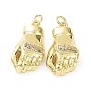 Rack Plating Brass with Cubic Zirconia Pendants KK-B076-12G-1