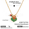 304 Stainless Steel Enamel & Rhinestone & Resin Christmas Pendant Necklaces for Women FS-WG85DFF-07-1