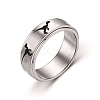 Rotating 201 Stainless Steel Anxiety Relief Rings for Women Men PW-WG4928D-07-1