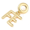 Rack Plating Brass Word FE European Dangle Charms KK-P287-08G-2