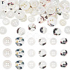 45Pcs 3 Styles 4-Holes Shell Buttons BUTT-TA0001-28-1
