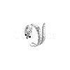 Adjustable 304 Stainless Steel Snake Shaped Cuff Open Rings for Women QO4432-2-1