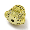 Brass Micro Pave Clear Cubic Zirconia Beads KK-G493-26G-2