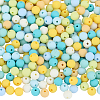 500Pcs Rubberized Style Imitated Silicone Acrylic Beads MACR-SP0001-07F-1