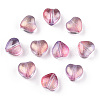 Transparent Spray Painted Glass Beads GLAA-R211-02-B04-1