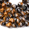 Faceted Natural Tiger Eye Beads Strands G-K066-01-8mm-01-2
