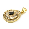 Rack Plating Brass Pave Cubic Zirconia Pendants KK-U029-28G-08-2