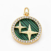 Brass Micro Pave Clear Cubic Zirconia Pendants KK-N227-75-NF-2