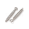 Brass Micro Pave Clear Cubic Zirconia Pendants KK-C253-08P-2