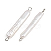 Natural Freshwater Pearl Keshi Pearl Stick Connector Charms STAS-D378-11P-2