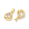 Brass Micro Pave Clear Cubic Zirconia Charms KK-K360-14G-2