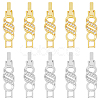 10Pcs 2 Colors Rack Plating Brass Micro Pave Clear Cubic Zirconia Watch Band Clasps ZIRC-DC0001-08-1