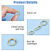 6Pcs 3 Styles Brass Spring Gate Rings KK-HS0015-07-4