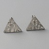 304 Stainless Steel Textured Geometric Stud Earring Findings with Hole STAS-WH0027-54H-2