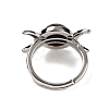 Natural Tiger Eye Adjustable Rings RJEW-K271-01P-10-3