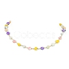 Natural Shell Nugget Beaded Chain Necklaces NJEW-JN04358-5