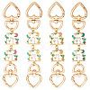 4Pcs 4 Colors Cat Back Shaped Alloy Enamel Heart Link Bag Strap AJEW-TAC00035-1