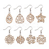 DIY Filigree Joiners Dangle Earring Making Kits DIY-TA0003-12P-2