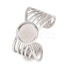 304 Stainless Steel Open Cuff Ring Components STAS-F366-06A-P-1